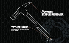 Romex Staple Remover Hammer 18 Oz Head with Smooth Face
