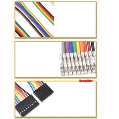 Dupont Jumper Wire 2.54mm Rainbow Cable Ribbon Female-Female 1P-10 Pin 10cm-50cm