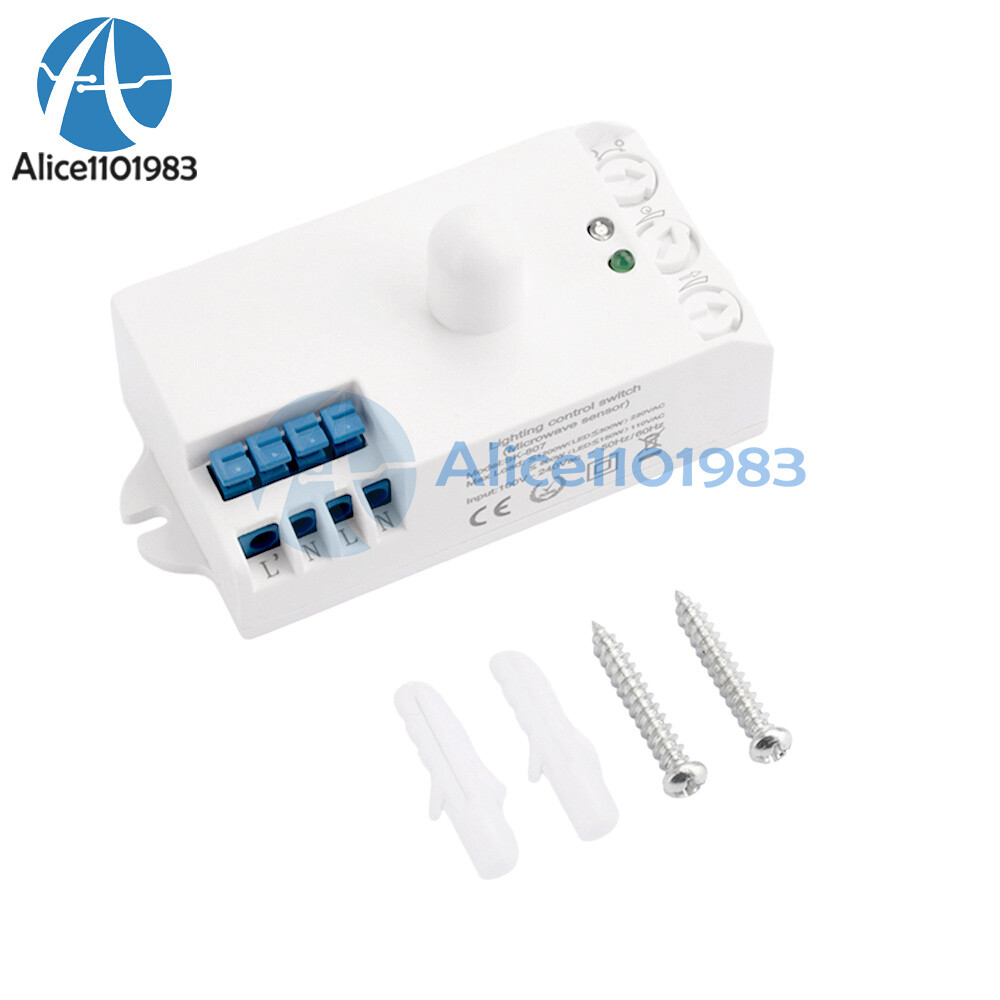 DC12-24V AC110-240V 5.8GHz Microwave Radar Sensor Body Motion HF Detector Switch