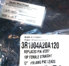 1 NEW BRAD HARRISON 3R1004A20A120 RECEPTACLE 10P 12″ NIP ***MAKE OFFER***