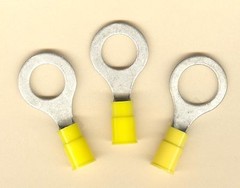 25 Yellow Insulated RING Terminal Connector #12-10 Gauge Wire AWG 7/16″ Stud USA