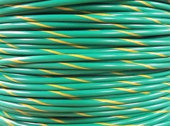 14 GAUGE WIRE GREEN W/ YELLOW 250′ FT PRIMARY AWG STRANDED COPPER POWER REMOTE