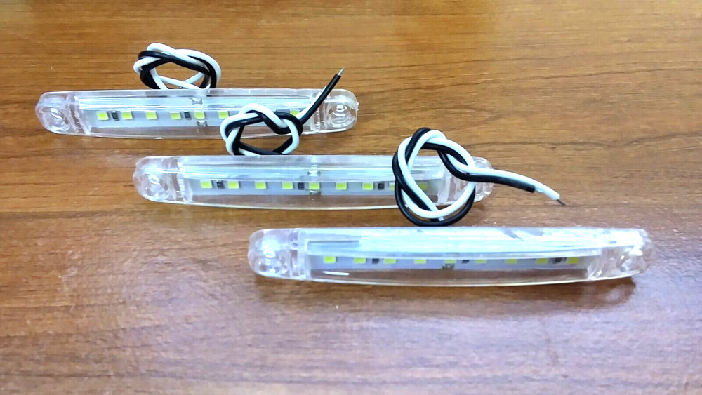 3 Super Bright 12/24 volt AC/DC Waterproof White LED Slimline Lights