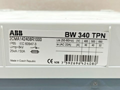 ABB BW 340 TPN ENCLOSED SWITCH DISCONNECTOR 2CMA142408R1000 IP65 25Ka/50A