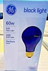 GE black light Glowing Effect 60w A19 Bulb Type Medium Base Specialty Bulb