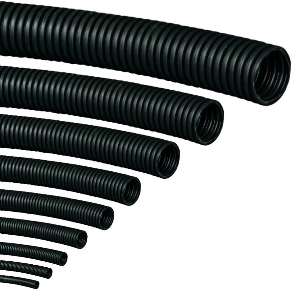 Cable Flexible Conduit / Sleeving / Sheathing Split & Unsplit Loom Harness Black