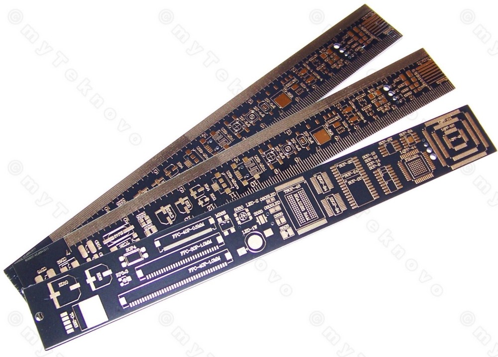3x NEW 20cm Length Engineering Ruler for Electronic Design in Black/Gold Color