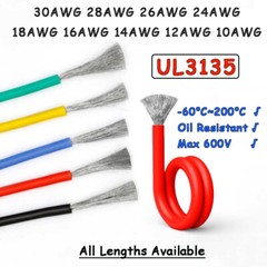 UL3135 Silicone Cable Flexible Cables Wires 10/12/14/16/18/20/22/24/26/28/30 AWG