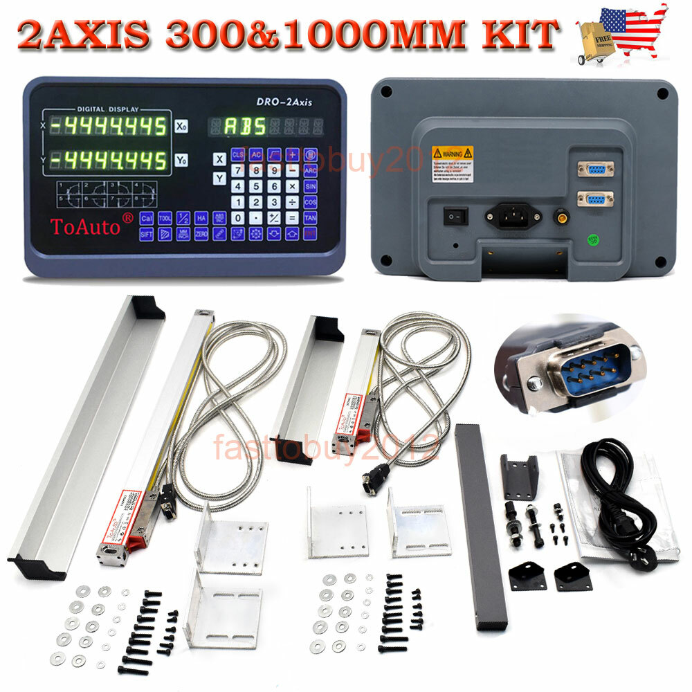 12″&40″ TTL Linear Scales 2Axis Digital Readout Kit DRO Display Bridgeport Mill