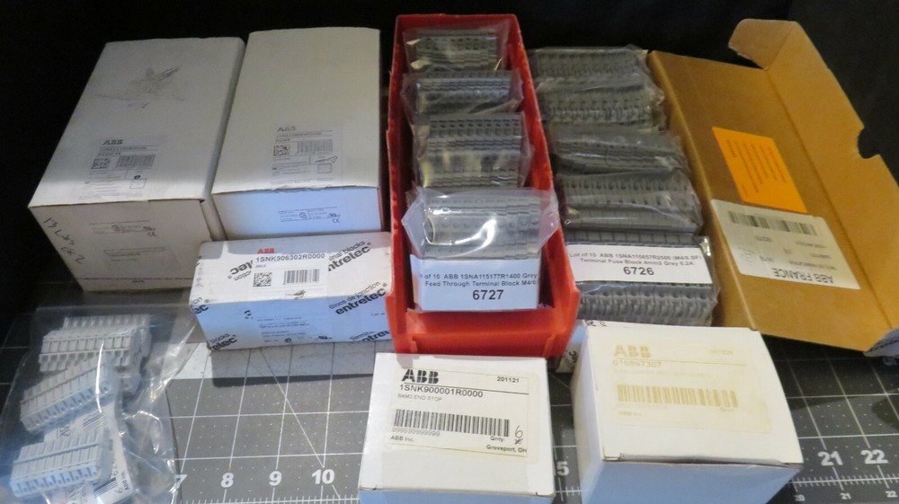 ABB Terminal Blocks, Jumper Bars, End Stops, Ground Blocks, Feed Threw Blocks