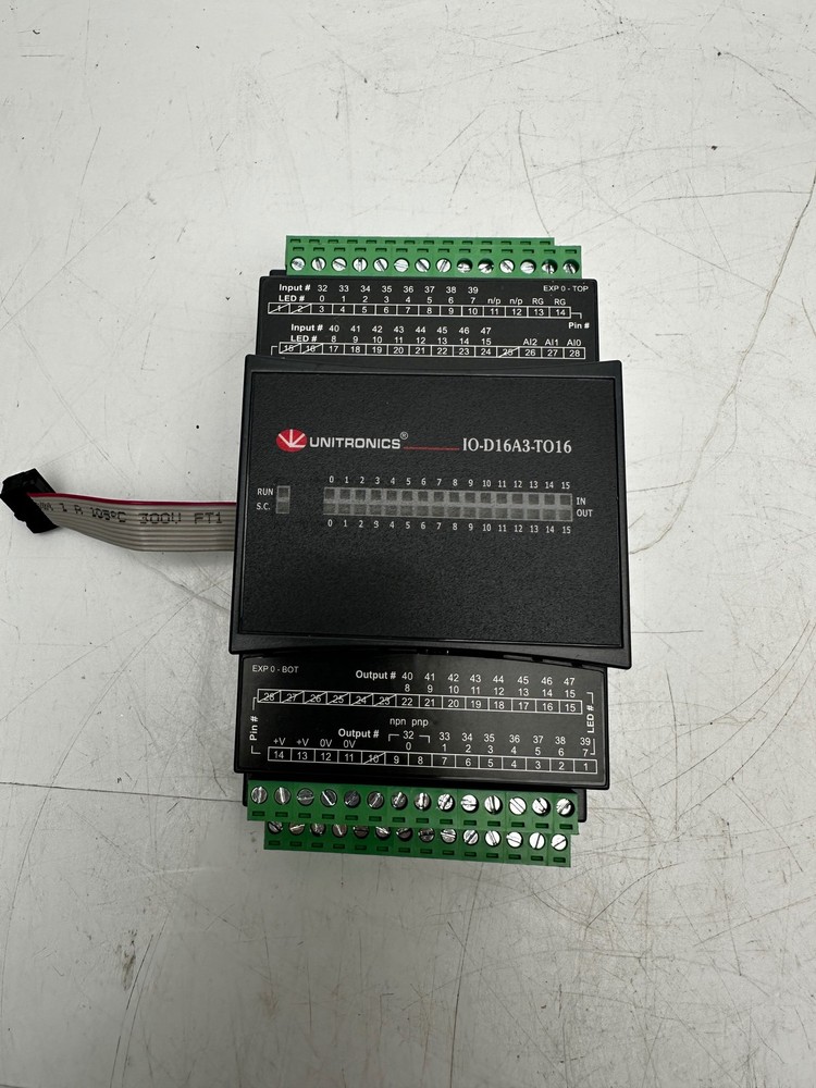 UNITRONICS IO-D16A3-TO16 I/O Input Output Module 3 Analog In 16 Digital In/Out