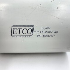 ETCO EL-287 2.5″ IPS E-Loc Coupling HDPE 4″ OD