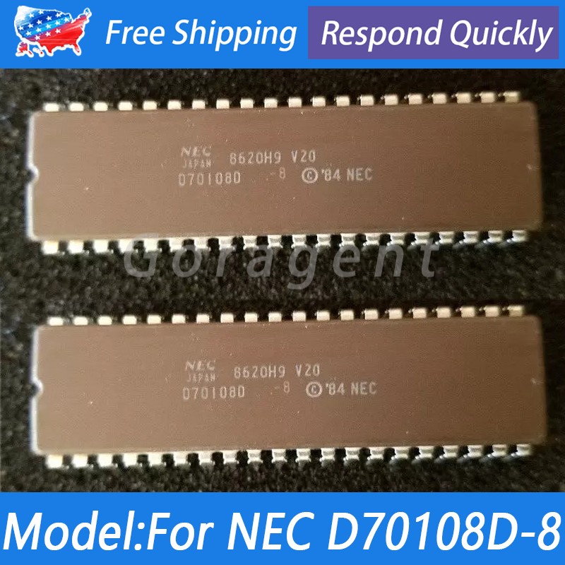 2* NEC V20 CPU 8088 Upgrade D70108D-8 NOS Ceramic, Processor 8 mhz NOS USA STOCK