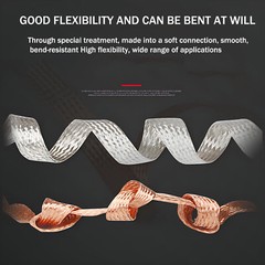 Flat Pure Copper/Tin plated Braid Cable Copper Braid Wire Ground Lead 2.5-120mm²