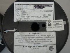 *Lot of 2* Allied Wire & Cable WHITE/BLUE Wire Length Unknown 20AWG 1C – NEW …