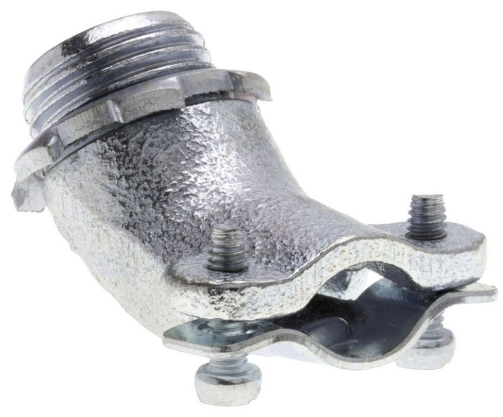 Bridgeport Fittings 800, 3/8″, 1/2″ KO, Iron, 45D, AC/Flex Connector, 1 pc