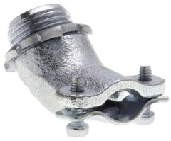 Bridgeport Fittings 800, 3/8″, 1/2″ KO, Iron, 45D, AC/Flex Connector, 1 pc