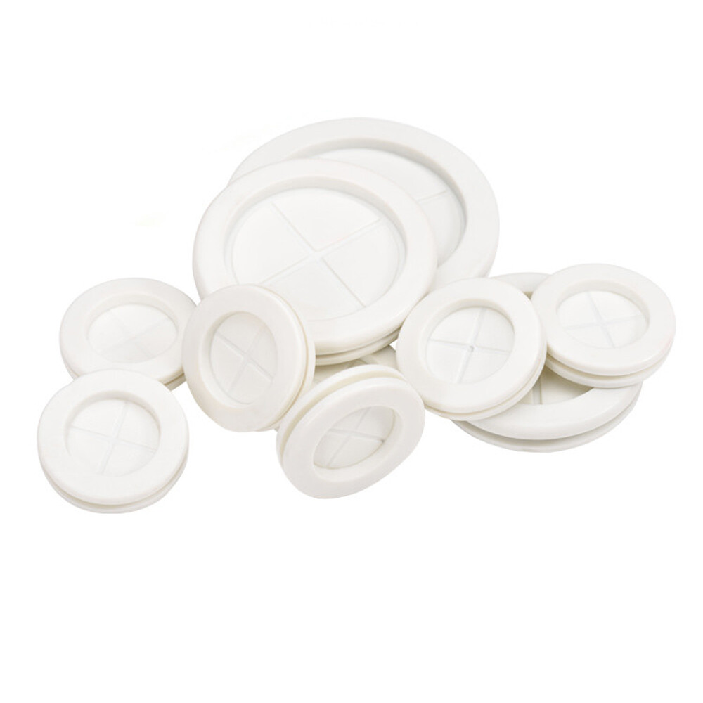 16-100mm White Rubber Blanking Grommets Closed Gromet Cable Wiring Protect Plug