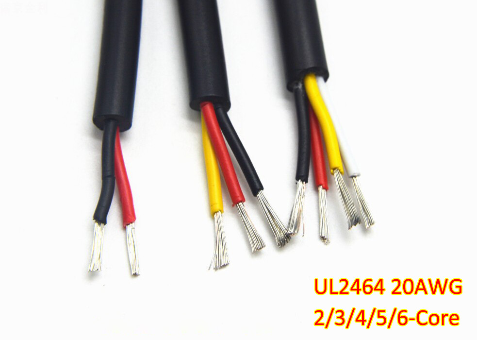 UL2464 20AWG 2/3/4/5/6-Core Sheath Power Cord Signal Control Cable Copper Wire