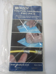 BRADY PORTA-PACK CABLE MARKERS PWC-PK-3, 60 MARKERS EACH PK, 1″ X 3″