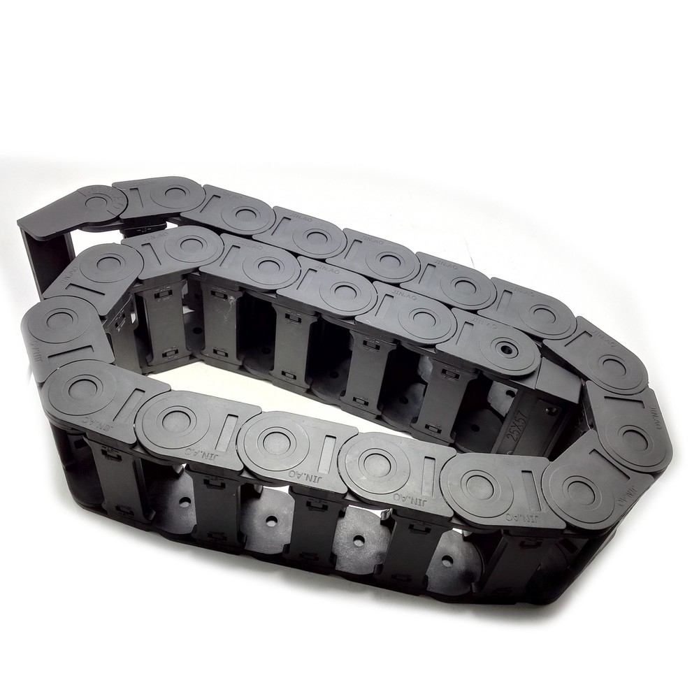 1M 1000mm Black Long Nylon Cable Drag Chain Wire Carrier 25 x 57mm