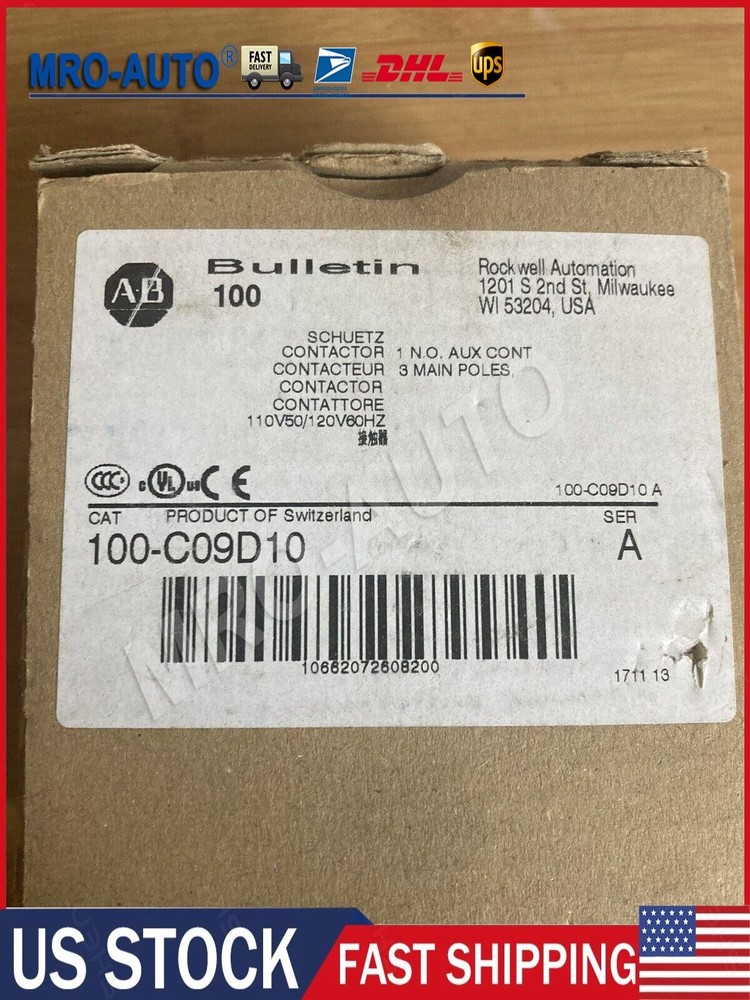 ALLEN-BRADLEY 100-C09D10 IEC CONTACTOR 9 AMP 120VAC NEW IN BOX