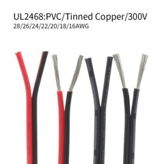 PVC Flexible Electronic Dual Core Wire Tinned Copper Stranded Cable 16 – 30AWG