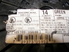Encore Wire Corp. 500 Feet of #14 Solid Copper THHN Green Wire 600 Volts