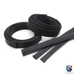 PET Braided Cable Sleeving, Auto Wire Harnessing Sheathing Black Ø1mm to 100mm