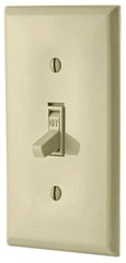 Leviton 1451-2I, 120 VAC, 15 A, Ivory, 1-Pole, Toggle, AC Quiet Switch, 1pc