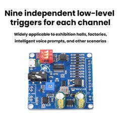 DC6-35V Voice Playback Module 9-Channel one-to-one Independent Low-level Trigger