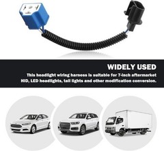 2PCS 7 Inch H13 to H4 LED Headlight Adapter Pigtail Socket, Heat Resistant Wirin