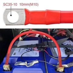 2AWG Copper Battery Cable Wire with Lugs Auto Marine Inverter RV Solar 2 / 4 PCS