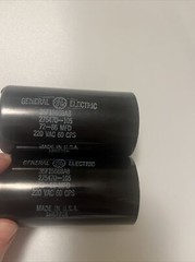 Lot Of 2 General Electric 35F1566BA8 Electric Capacitor 72-86 MFD 220 VAC 60 CPS