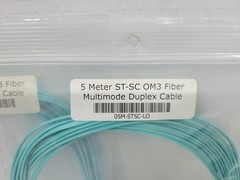 Lot of 2 ~~ 5 Meter ST-SC Multimode Duplex OM3 50/125 Fiber Optic Patch Cable