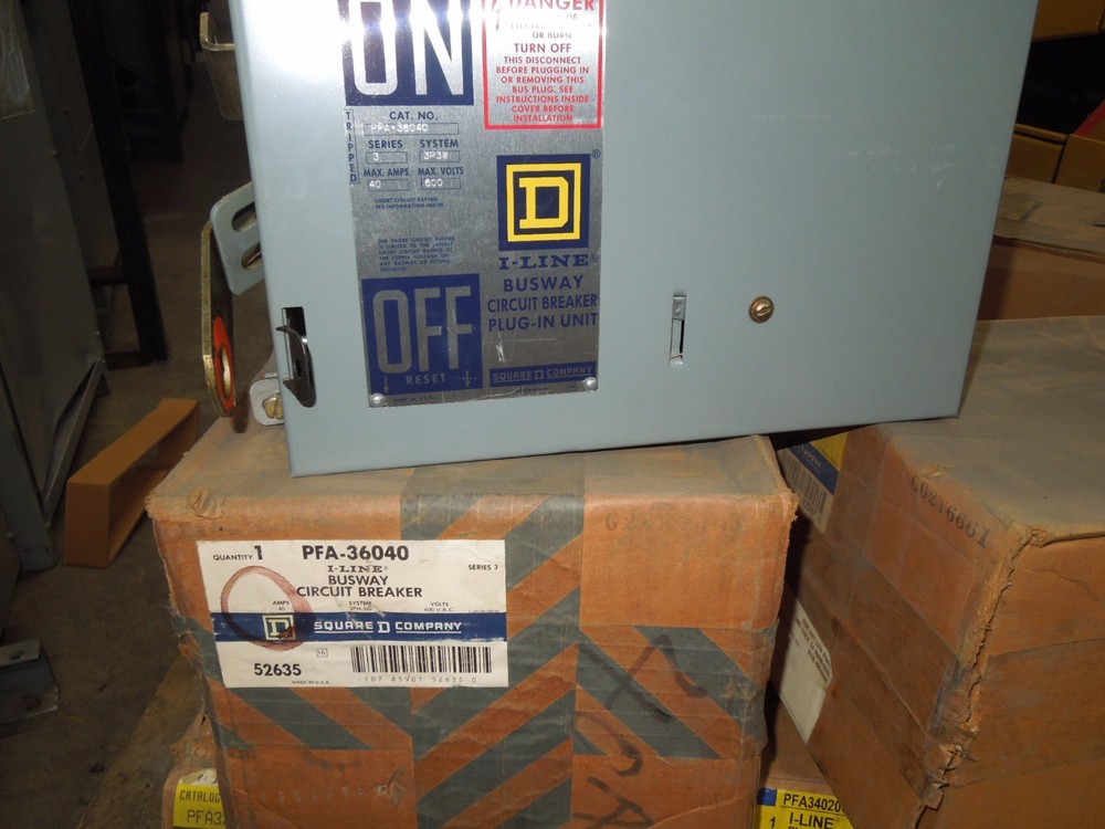 Sq D I-Line PFA36040 40A 3ph 3W 600V Breaker Busplug *Enclosure Only* Surplus