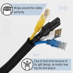 Wire Loom Tubing Cable Management Cord Cover Sleeve Protector Pets Hide Wrap
