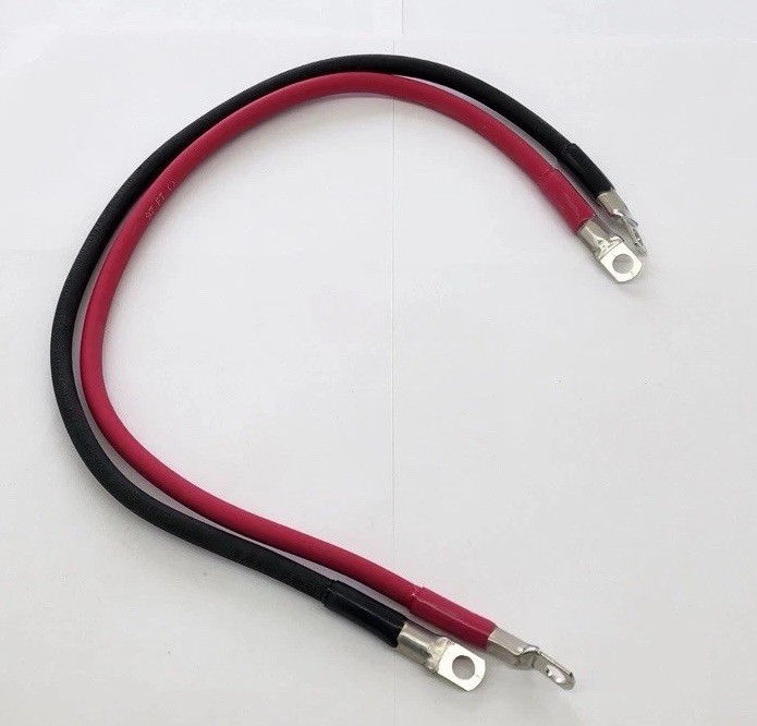 4 Gauge AWG Copper Battery Cable Set 12” Marine Grade Tinned Boat,Truck,RV,Solar