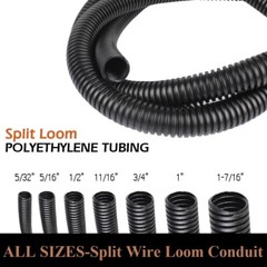 Split Wire Loom Conduit Convoluted Tubing Flex Harness Cable Protector Cover Lot