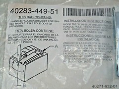 Square D 40283-449-51 Handle Padlock Bracket for 2&3 pole QO & Q1 Breakers