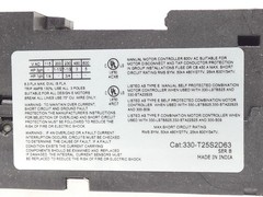 C3 Controls 330-T25S2D63 Motor Protective Circuit Breaker 4-6.3A Ser.B