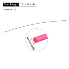 Fiber Optic Rods PMMA 1.5mmx15cm Sight Filament Red, Green, Orange 1 Set Pack 6