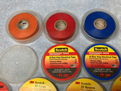 Scotch 35 Vinyl Color Coding Electrical Tape, 3/4 in wide 7 Rolls mostly full