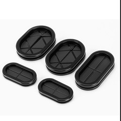 Oval Rubber Grommets Blanking Closed / Open Wiring Plugs Cable Grommet Black