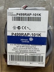 Johnson Controls 0 to 100 PSIG Pressure Transducer P499RAP-101K 1/8″-27 NPT NIB