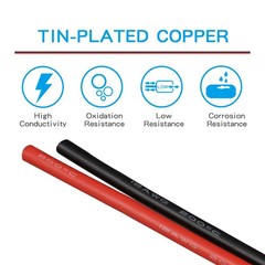 BNTECHGO 12 Gauge Silicone Wire Spool red and Black Each 25ft Flexible 12 AWG St