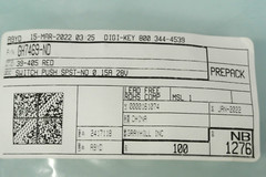 Grayhill 39-405-RED SWITCH PUSH BUTTON SPST N.O. (100 PIECES)