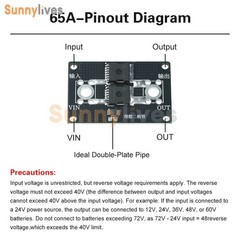 40A65A 100A No voltage limit Anti-backflow Ideal Diode Module for solar charging