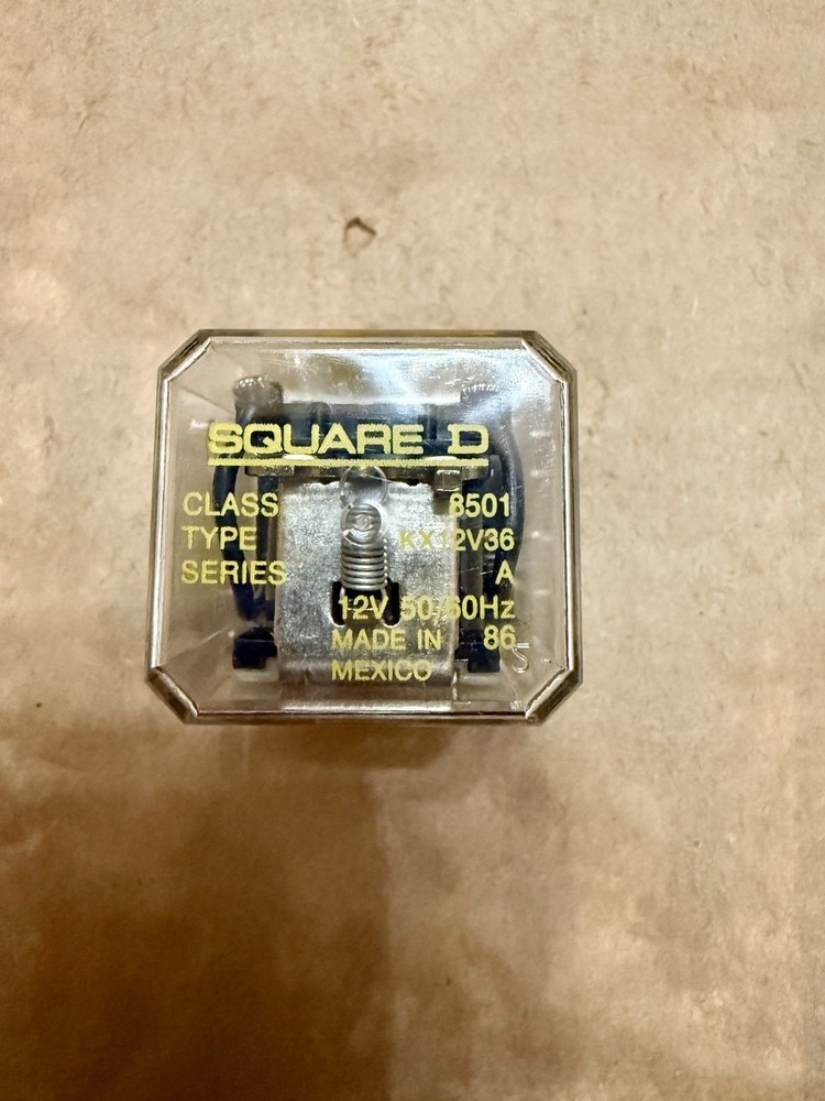 Square D 8501KX12V36 RELAY DPDT 15A 12V AC NEW WITHOUT BOX