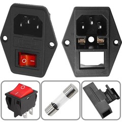 5 PCS Inlet Module Plug, Rocker Switch Power Socket IEC320 C14 5A Fuse Switch…